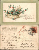 Ansichtskarte  Weihnachten - Christmas, Mistelkorb 1907 Prägekarte - Other & Unclassified