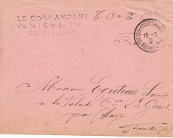 Trésor Et Poste Secteur Postal Marrackech Compagnie Du 139  Lettre Pour Blaye (33) Du 10-3-1915 - Guerre De 1914-18