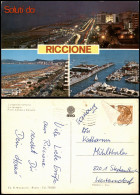 Riccione Mehrbild-AK Lungomare Notturno La Spiaggia Porto Canale E Darsena 1979 - Autres & Non Classés