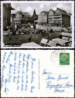 Ansichtskarte Soest Marktplatz, Autos, Außensitz Gaststätte 1957 - Soest