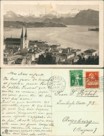 Ansichtskarte Luzern Lucerna Panorama-Ansicht LUZERN UND DIE ALPEN 1920 - Other & Unclassified