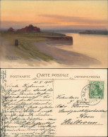 Ansichtskarte  Signierte Künstlerkarte Stimmungsbild Natur Fluss-Partie 1905 - Unclassified