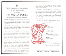 DP Jan Baptist Defrijn ° Lembeek 1875 † Halle 1962 X Joanna Janssens // Vanderheyden Wauters // Begr. Dworp (Beersel) - Devotion Images