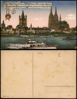 Köln Panorama-Ansicht Stadt-Ansicht Mit Dom U. Rhein-Dampfer 1920 - Koeln