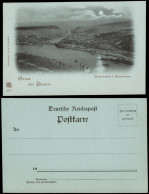 Bingen Am Rhein Bingerbrück U. Mäusethurm Im Rhein Bei Mondschein 1900 Luna - Bingen