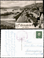 Rüdesheim (Rhein) Panorama-Ansicht Rhein Dampfer Anlegestelle 1959 - Rüdesheim A. Rh.