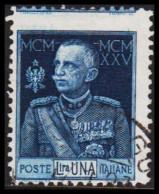 1925 - 1926. POSTA ITALIANA. Viktor Emanuel III Lira UNA Perf 11. Part Of Two Stamps. (Michel 223B) - JF546141 - Used
