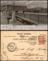 Ansichtskarte Genf Genève Pont Du Montblanc 1903  Gel Ankunftsstempel Stuttgart - Andere & Zonder Classificatie