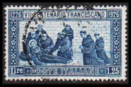 1926. POSTA ITALIANA. FRANCESCANO  Lira 1.25 Perf 13½.  (Michel 238A) - JF546147 - Oblitérés