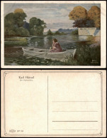 Ansichtskarte  Künstlerkarte Künstler Karl Hänsel "Der Parkweiher" 1920 - Malerei & Gemälde