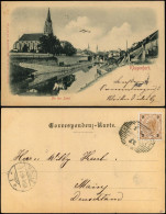 Ansichtskarte Klagenfurt An Der Lend - Fluss- Und Straßenpartie 1899 - Other & Unclassified