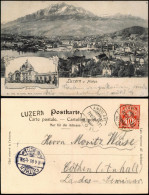 Ansichtskarte Luzern Lucerna Totale, Bahnhof 2 Bild 1905  Ankunftsstempel Cöthen - Other & Unclassified