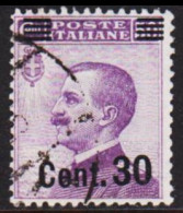1925. POSTA ITALIANA. Viktor Emanuel Cent. 30 On 50 CENT.  (Michel 219) - JF546154 - Used