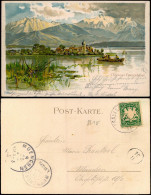 Ansichtskarte Chiemsee Fraueninsel - Chiemsee - Künstlerkarte 1905 - Chiemgauer Alpen