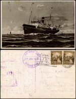 Ansichtskarte  Dampfer Frem Auf See 1938   Mit  Schiffspost-Stempel - Altri & Non Classificati