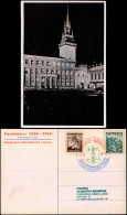Pardubitz Pardubice Rathaus Bei Nacht 500 Jahre 1940 Rot-Blauer Sonderstempel - Tchéquie
