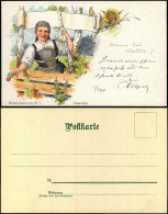 Litho AK  Villingen-Schwenningen Württemb. Landestrachten Frau Sonnenblume 1898 - Villingen - Schwenningen