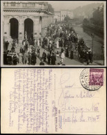 Karlsbad Karlovy Vary Mühlbrunnkolonnade  Belebt, Fotokarte 1928 - Czech Republic