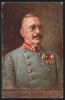 AK Generaloberst Dankl In Uniform, Halbporträt  - Guerra 1914-18