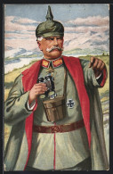 AK Heerführer Generalfeldmarschall Von Mackensen Mit Pickelhaube Und Fernglas  - Guerre 1914-18