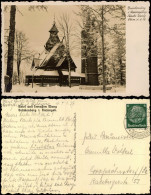 Brückenberg Krummhübel Karpacz   Stabkirche Wang Im Winter, Fotokarte 1937 - Schlesien