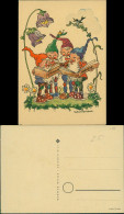 Künstlerkarte: Gnome Zwerge Kobolde Singen Aus Dem Liederbuch 1950 - Paintings