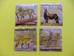 50 BURUNDI 1970 / FAUNA Animales Salvajes / YVERT 454 - 57 FU Incompleta - Wild