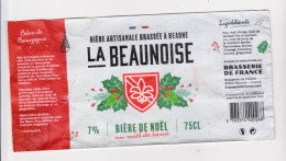 Etiquette De Bière De NOËL " LA BEAUNOISE " 21200 Beaune (3263) _Eb405 - Beer