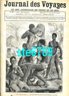 Journal Des Voyages 1878  N° 47 Anthropophages , La Canne à Sucre Culture Récolte Charrois Fabrication - 1850 - 1899