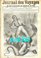 Journal Des Voyages 1878  N° 37 Combat Serpent , Birmanie Poneys , Chasse Au Lion ,  Carte Charente Intérieure - 1850 - 1899