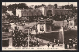 AK Lyon, Ausstellung Exposition International 1914, Ensemble De La Section Horticulture  - Expositions