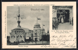 AK Düsseldorf, Ausstellung 1902, Pavillon Krupp, S. K. Hoheit Der Kronprinz Verlässt Den Krupp`schen Pavillon  - Tentoonstellingen