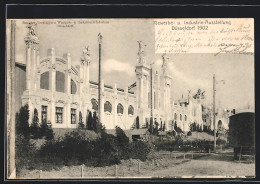 AK Düsseldorf, Gewerbe- U. Industrie-Ausstellung 1902, Bau Der Vereinigten Waggon- U. Lokomotivfabriken  - Tentoonstellingen