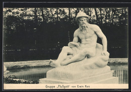 AK München, Ausstellung 1908, Statue Erwin Kurz Flussgott  - Expositions