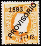 1893. 1893 PROVISORIO 75 Rs/80 REIS (Michel 95) - JF304222 - Ongebruikt