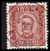 1892. PORTUGAL. Carlos I. 100 REIS. Perforated 12½ Fine Cancel. (Michel 74 B) - JF528597 - Used Stamps