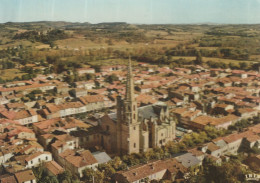 MIREPOIX VUE GENERALE AERIENNE ET L'EGLISE SAINT MAURICE CPSM 10X15 TBE - Mirepoix