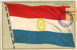 Paraguay Flag Postcard 1920 To Lima Peru - Paraguay