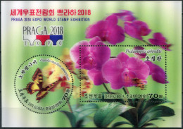 Korea 2018. Orchid Phalaenopsis (3D) (MNH OG) Souvenir Sheet - Korea, North