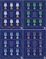 Russia 2023. State Awards Of The RF. Medals (MNH OG) Set 4 Of  M/S - Unused Stamps