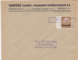 37425# HINDENBURG LOTHRINGEN LETTRE Obl SUFTGEN 5 Avril 1941 ZOUFFTGEN MOSELLE THIONVILLE - Lettres & Documents