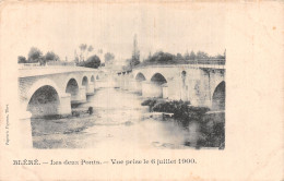 37 BLERE LES DEUX PONT 6 JUILLET 1900 - Bléré