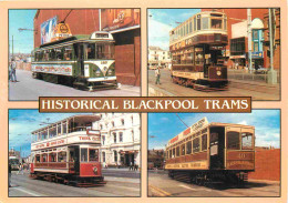 Trains - Tramways - Blackpool - Historical Trams - Multivues - Angleterre - England - CPM - Carte Neuve - Voir Scans Rec - Tram