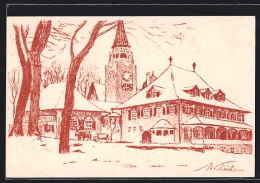 Künstler-AK Bern, Schweiz. Landesausstellung 1914, Häuser Und Kirche  - Expositions