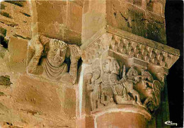 12 - Conques En Rouergue - L'Abbatiale Ste-Foy - Chapiteaux Romans - Atlante Et Combat De Chevaliers - CPM - Voir Scans  - Other & Unclassified