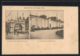 AK Lille, Exposition 1902, La Porte De La Rue Esquermoise, Le Pavillon Des Beaux-Arts, Ausstellung  - Exhibitions