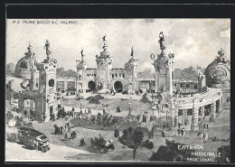 Künstler-AK Milano, Cartolina Ufficiale- Dell Esposizione 1906-Entrata Principale, Arch Locati  - Exhibitions