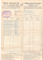 BELGISCHE DUIVENLIEFHEBBERSBOND - BRUSSEL - OUDE HOKLIJKST 1952   (OD 362) - Documents Historiques