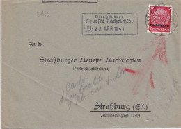 37433# HINDENBURG ELSASS LETTRE Obl BUCHSWEILER 22 Avril 1941 BOUXWILLER BAS RHIN ALSACE - Covers & Documents