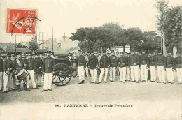 92 - Nanterre - Groupe De Pompiers - Animée - Sapeurs Pompiers - CPA - Voir Scans Recto-Verso - Nanterre